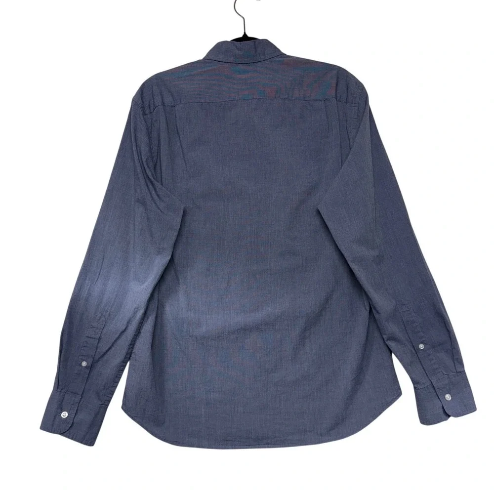 J.Crew Flex Washed Slim Untucked Shirt Mens Small Blue Button Down Long Sleeve